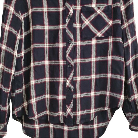 Rails‎ Womens Plaid Top XS Hunter Button Up Midnight Plum Collared Long Sleeve - Picture 4 of 11